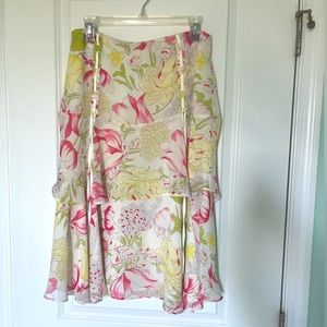VINTAGE floral medi skirt size S
